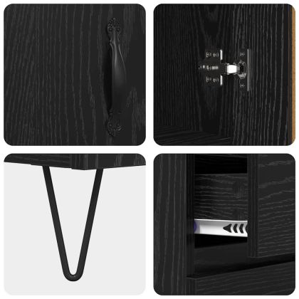 Висок шкаф Черния дъб 69,5 x 34 x 180 см Инженерно дърво