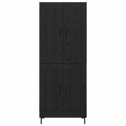 Висок шкаф 2 pcs Черния дъб Инженерно дърво