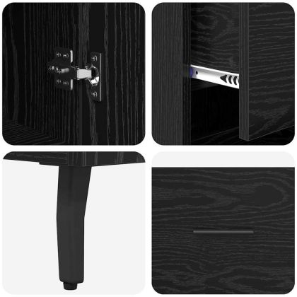 Висок шкаф Черния дъб 34,5 x 34 x 180 см Инженерно дърво