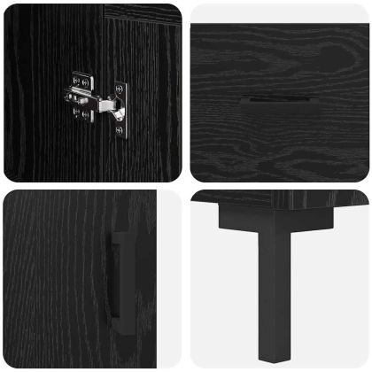 Висок шкаф Черния дъб 34,5 x 34 x 180 см Инженерно дърво