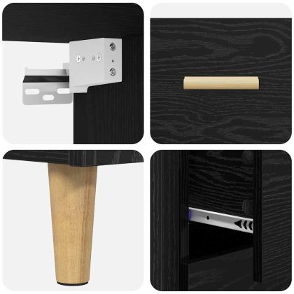 Висок шкаф Черния дъб 69,5 x 34 x 180 см Инженерно дърво