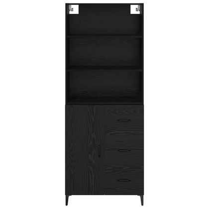 Висок шкаф Черния дъб 69,5 x 34 x 180 см Инженерно дърво