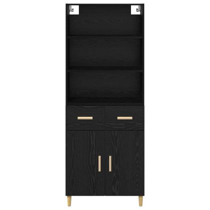 Висок шкаф Черния дъб 69,5 x 34 x 180 см Инженерно дърво