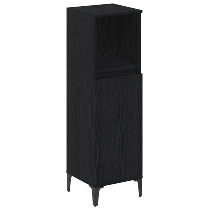 Комплект мебели за баня с рафт 3 pcs Черен дъб Инженерно дърво