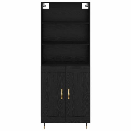 Висок шкаф Черен дъб 69,5 x 34 x 180 см Инженерно дърво