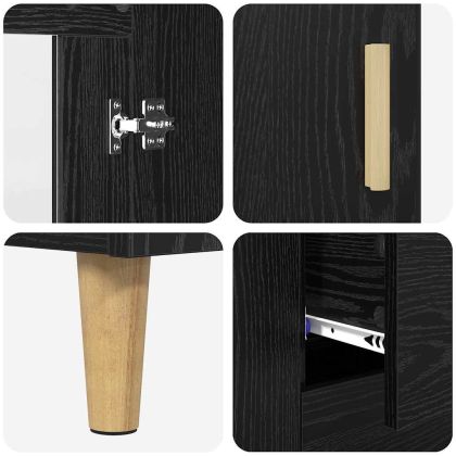 Висок шкаф 2 pcs Черния дъб 69,5 x 34 x 180 см Инженерно дърво