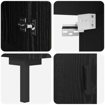 Висок шкаф Черния дъб 69,5 x 34 x 180 см Инженерно дърво