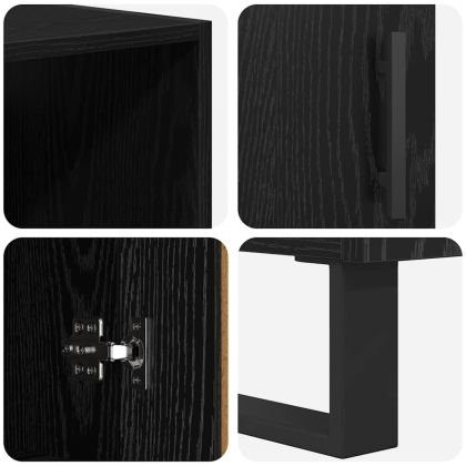 Висок шкаф Черния дъб 69,5 x 34 x 180 см Инженерно дърво