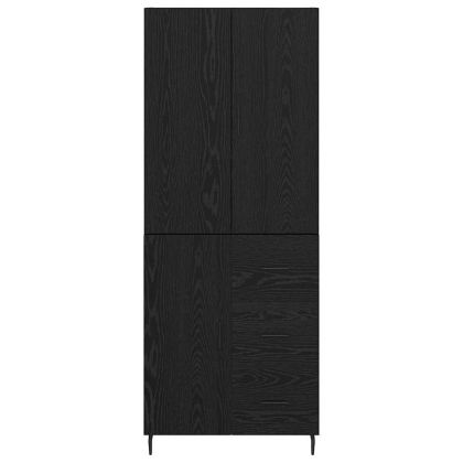 Висок шкаф с чекмедже Черен дъб 69,5 x 34 x 180 см