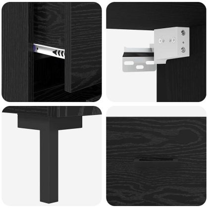 Висок шкаф Черния дъб 69,5 x 34 x 180 см Инженерно дърво