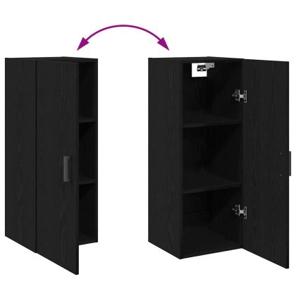 Висок шкаф Черния дъб 69,5 x 34 x 180 см Инженерно дърво