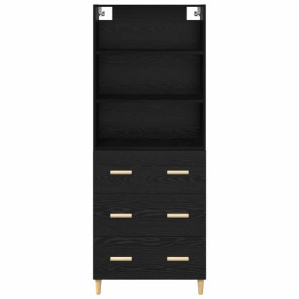 Висок шкаф Черния дъб 69,5 x 34 x 180 см Инженерно дърво