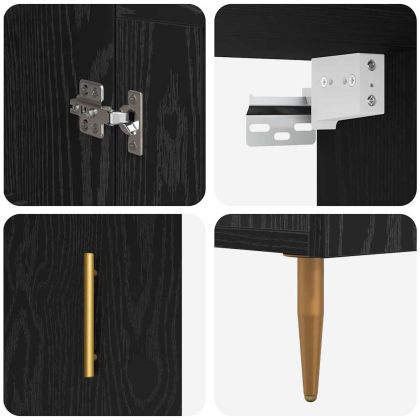 Висок шкаф Черния дъб 69,5 x 34 x 180 см Инженерно дърво