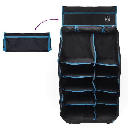 Висещ организатор за палатка с 10 джоба Черно 40,5 x 25 x 80 см