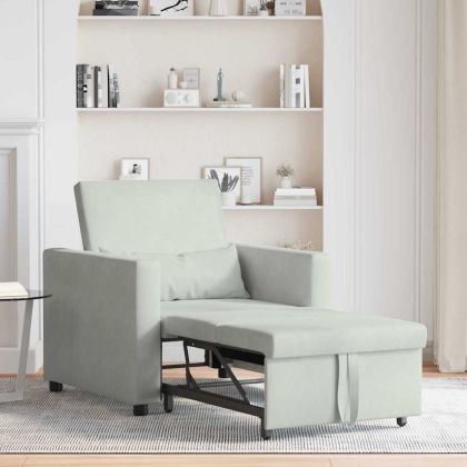 Единичен диван легло Светлосиво 90 x 165 x 87 см Кадифе