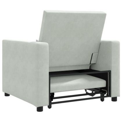 Единичен диван легло Светлосиво 90 x 165 x 87 см Кадифе