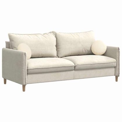 Възглавници за седалки 2 pcs Крем Ø 30 cm Кордюрова тъкан