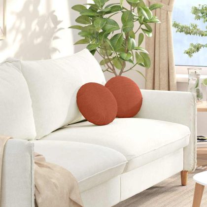 Възглавници за седалки 2 pcs Червено оранжево Ø 30 cm