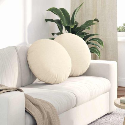 Възглавници за седалки 2 pcs Крем Ø 50 cm Кордюрова тъкан