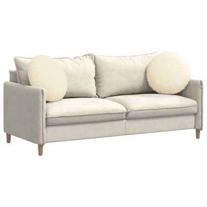 Възглавници за седалки 2 pcs Крем Ø 50 cm Кордюрова тъкан