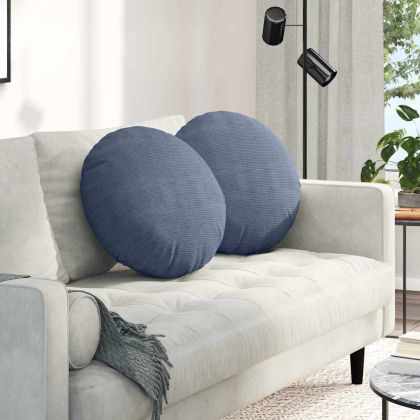 Възглавници за седалки 2 pcs Синьо Ø 50 cm Кордюрова тъкан