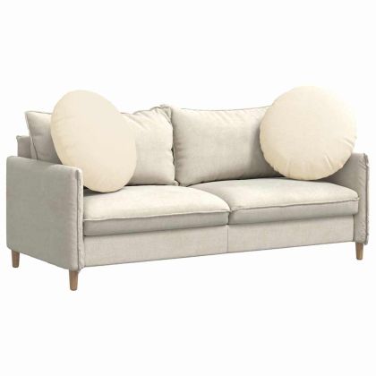 Възглавници за седалки 2 pcs Крем Ø 60 cm Кордюрова тъкан