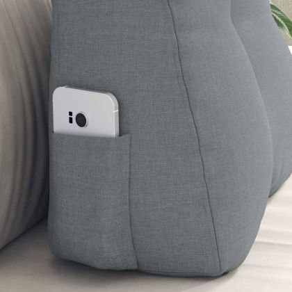 Възглавница за гръб Светлосиво 45 x 24 x 50 см текстил