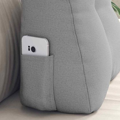 Възглавница за гръб Облачно сиво 45 x 24 x 50 см текстил