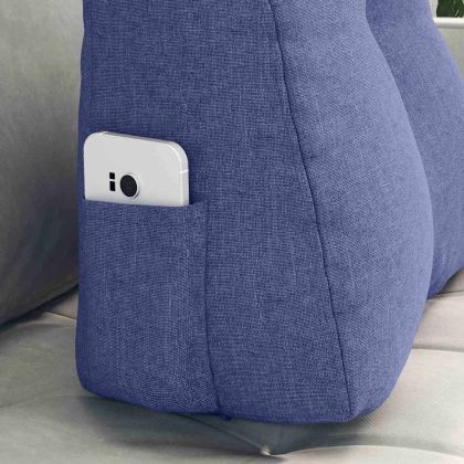 Възглавница за гръб Дънково син 45 x 24 x 50 см текстил