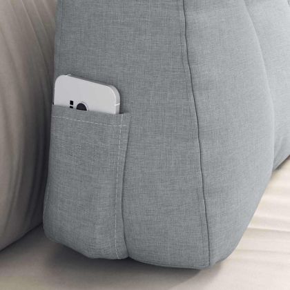 Възглавница за гръб Светлосиво 60 x 24 x 50 см текстил