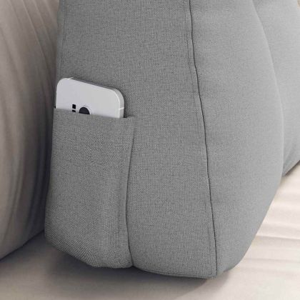 Възглавница за гръб Облачно сиво 60 x 24 x 50 см текстил