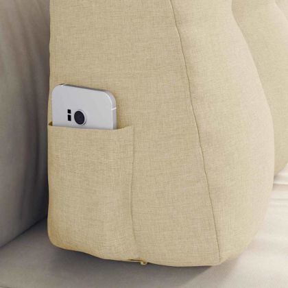 Възглавница за гръб Крем 80 x 24 x 50 см текстил