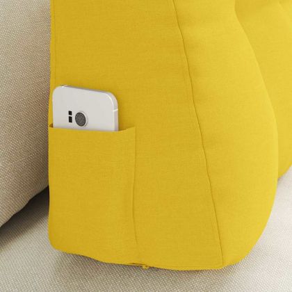 Възглавница за гръб Светло жълто 80 x 24 x 50 см текстил