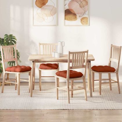 Възглавници за седалки 4 pcs Червено оранжево 45 x 45 cm