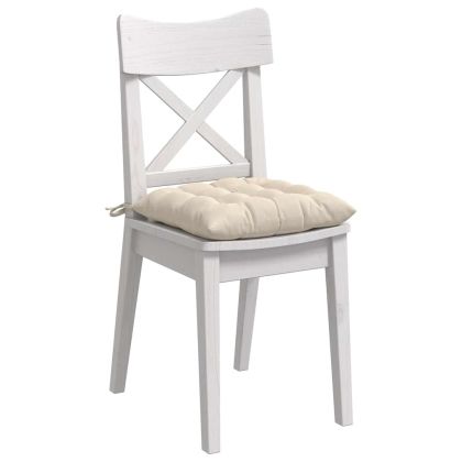 Възглавници за седалки 4 pcs Бежово 40 x 40 x 6 cm Микрофибър