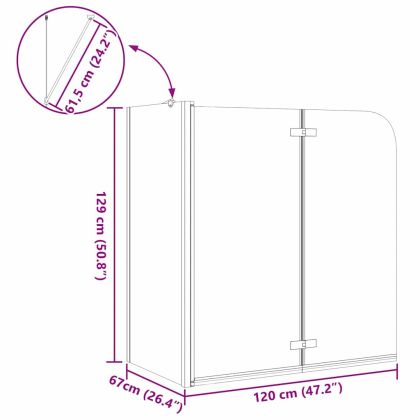 Душова обшивка Златист 120 x 68 x 130 см ESG стъкло и алуминий
