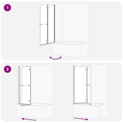 Душова обшивка Златист 95 x 140 cm ESG стъкло и алуминий