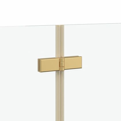 Душова обшивка Златист 130 x 138 см ESG стъкло и алуминий