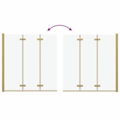 Душова обшивка Златист 130 x 138 см ESG стъкло и алуминий