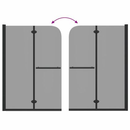 Душова обшивка Черно 120 x 140 cm ESG стъкло и алуминий