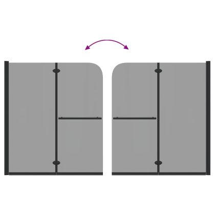 Душова обшивка Черно 95 x 140 cm ESG стъкло и алуминий