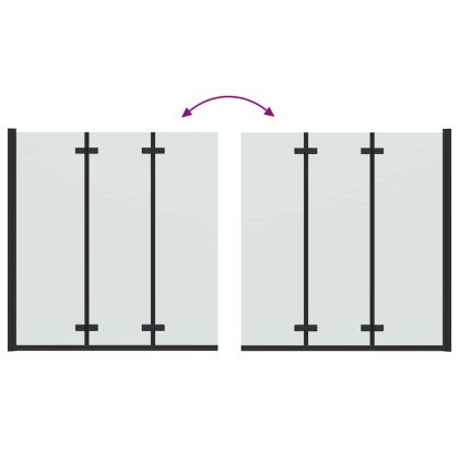 Душова обшивка Черно 130 x 138 см ESG стъкло и алуминий