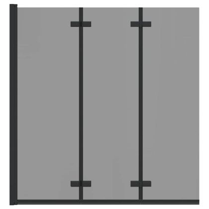 Душова обшивка Черно 130 x 138 см ESG стъкло и алуминий