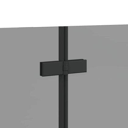 Душова обшивка Черно 130 x 138 см ESG стъкло и алуминий