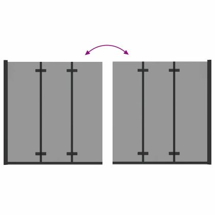 Душова обшивка Черно 130 x 138 см ESG стъкло и алуминий