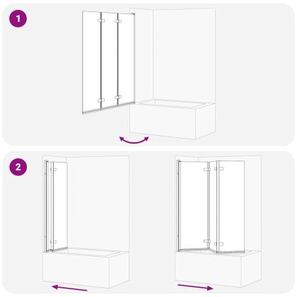 Душова обшивка Черно 130 x 138 см ESG стъкло и алуминий