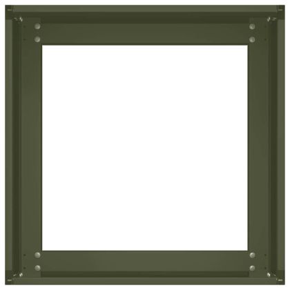 Кашпа, маслиненозелена, 40x40x30 см, стомана