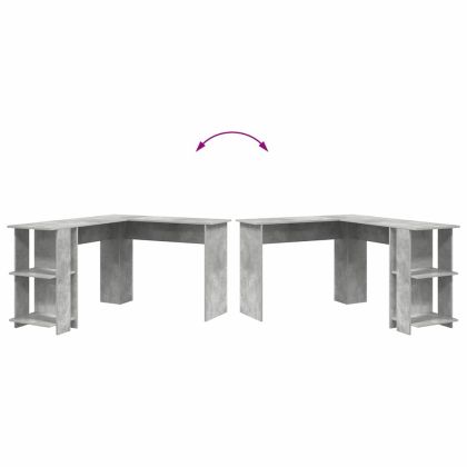 Ъглово бюро Циментено сиво 140 x 113,5 x 75 см Инженерно дърво