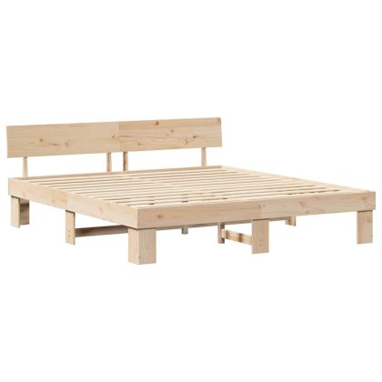 Рамка за легло Естествен 180 x 200 cm Солидно борово дърво