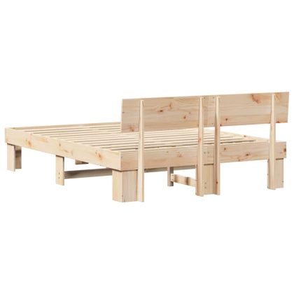 Рамка за легло Естествен 150 x 200 cm Солидно борово дърво